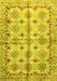 Machine Washable Abstract Yellow Modern Rug, wshabs3201yw