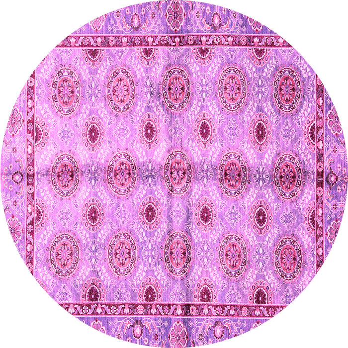 Round Machine Washable Abstract Pink Modern Rug, wshabs3201pnk