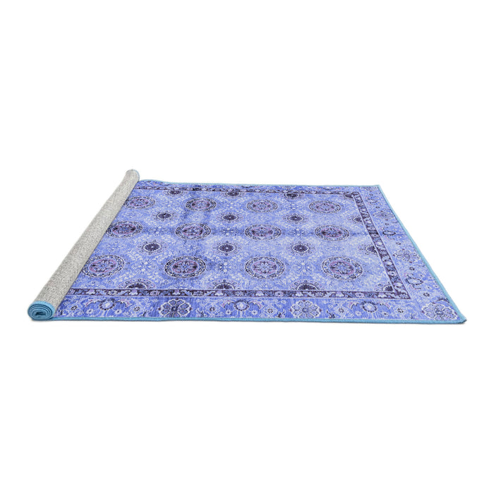 Sideview of Machine Washable Abstract Blue Modern Rug, wshabs3201blu