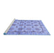 Sideview of Machine Washable Abstract Blue Modern Rug, wshabs3201blu