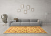 Machine Washable Abstract Orange Modern Area Rugs in a Living Room, wshabs3201org