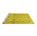 Sideview of Machine Washable Abstract Yellow Modern Rug, wshabs3201yw