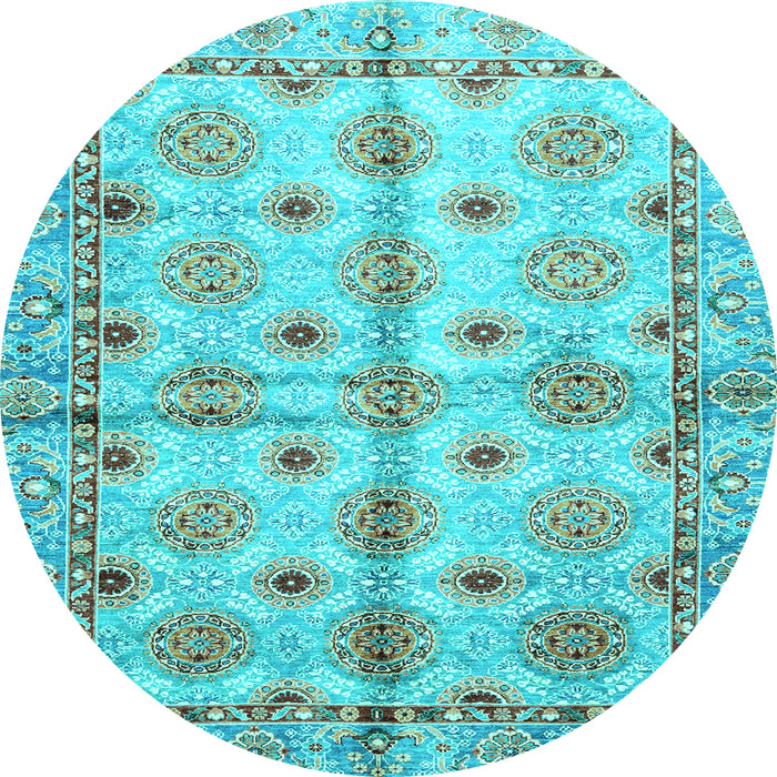Round Machine Washable Abstract Light Blue Modern Rug, wshabs3201lblu