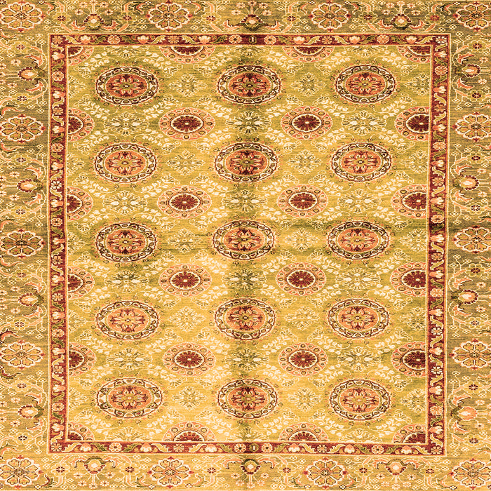 Square Machine Washable Abstract Orange Modern Area Rugs, wshabs3201org