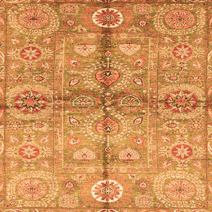 Square Oriental Orange Traditional Rug, abs3202org