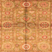 Square Oriental Orange Traditional Rug, abs3202org