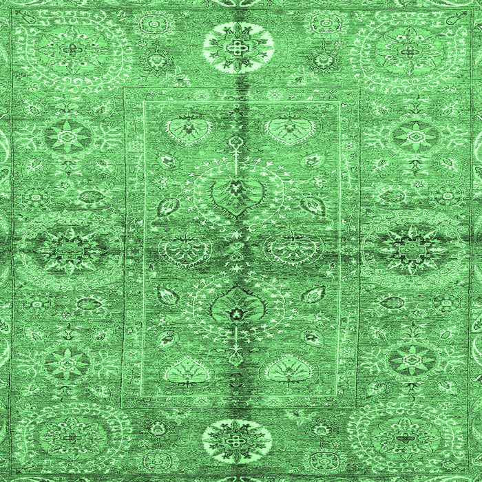 Square Machine Washable Oriental Emerald Green Traditional Area Rugs, wshabs3202emgrn