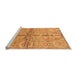 Sideview of Machine Washable Oriental Orange Traditional Area Rugs, wshabs3202org