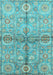 Machine Washable Oriental Light Blue Traditional Rug, wshabs3202lblu