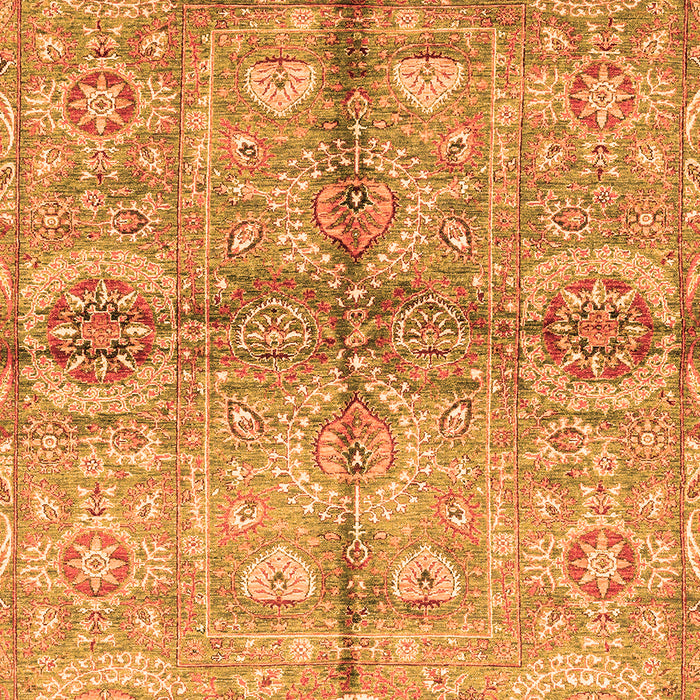 Machine Washable Oriental Orange Traditional Area Rugs, wshabs3202org