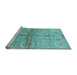 Sideview of Machine Washable Oriental Light Blue Traditional Rug, wshabs3202lblu