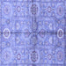 Square Machine Washable Oriental Blue Traditional Rug, wshabs3202blu