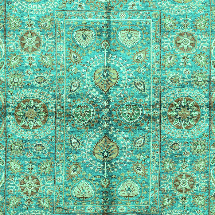 Machine Washable Oriental Turquoise Traditional Area Rugs, wshabs3202turq