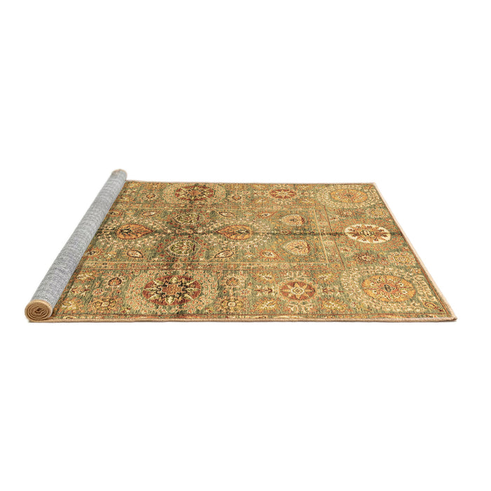 Sideview of Machine Washable Oriental Brown Traditional Rug, wshabs3202brn