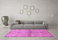 Machine Washable Oriental Pink Traditional Rug, wshabs3202pnk