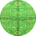 Round Oriental Green Traditional Rug, abs3202grn