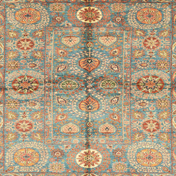 Square Machine Washable Abstract Gold Brown Rug, wshabs3202