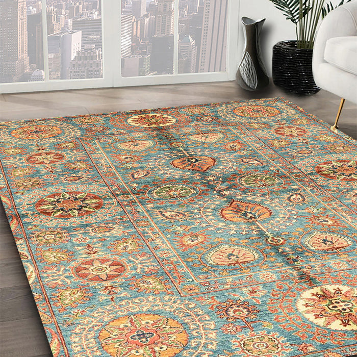 Machine Washable Abstract Gold Brown Rug in a Family Room, wshabs3202