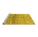 Sideview of Machine Washable Oriental Yellow Traditional Rug, wshabs3202yw