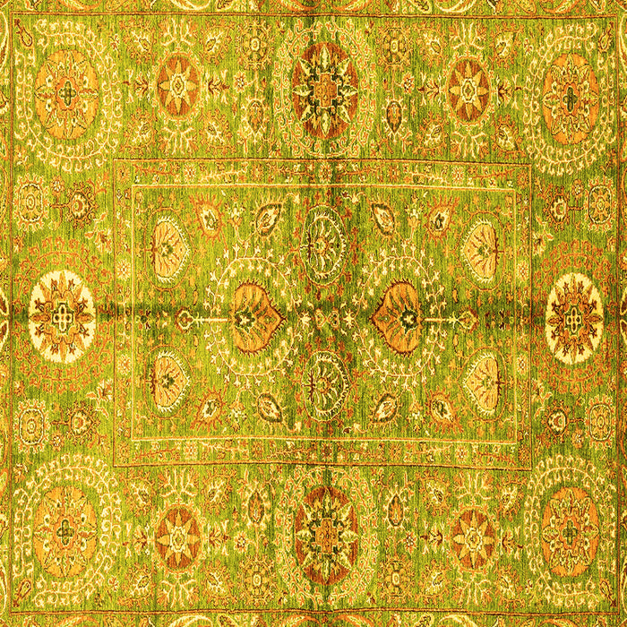 Square Machine Washable Oriental Yellow Traditional Rug, wshabs3202yw
