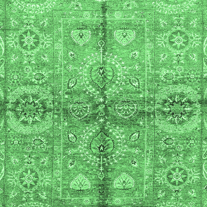 Machine Washable Oriental Emerald Green Traditional Area Rugs, wshabs3202emgrn