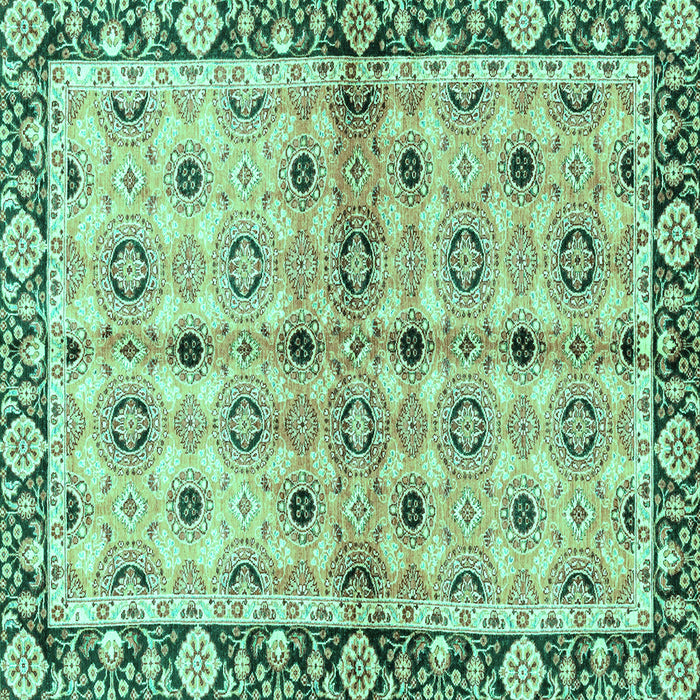 Square Abstract Turquoise Modern Rug, abs3203turq