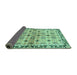 Sideview of Abstract Turquoise Modern Rug, abs3203turq