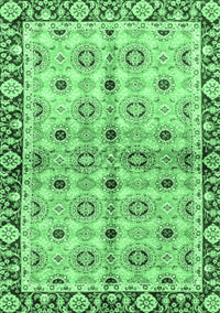 Abstract Emerald Green Modern Rug, abs3203emgrn