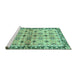 Sideview of Machine Washable Abstract Turquoise Modern Area Rugs, wshabs3203turq