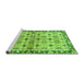 Sideview of Machine Washable Abstract Green Modern Area Rugs, wshabs3203grn