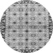 Round Abstract Gray Modern Rug, abs3203gry