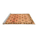 Sideview of Machine Washable Abstract Orange Modern Area Rugs, wshabs3203org