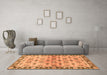 Machine Washable Abstract Orange Modern Area Rugs in a Living Room, wshabs3203org