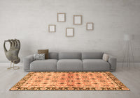 Machine Washable Abstract Orange Modern Rug, wshabs3203org