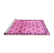 Sideview of Machine Washable Abstract Pink Modern Rug, wshabs3203pnk