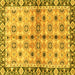 Square Machine Washable Abstract Yellow Modern Rug, wshabs3203yw