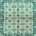 Square Abstract Light Blue Modern Rug, abs3203lblu