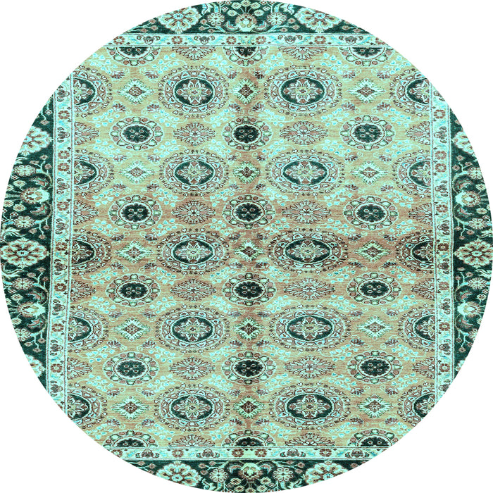 Round Machine Washable Abstract Light Blue Modern Rug, wshabs3203lblu