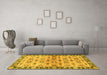 Machine Washable Abstract Yellow Modern Rug in a Living Room, wshabs3203yw