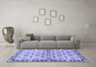 Machine Washable Abstract Blue Modern Rug in a Living Room, wshabs3203blu