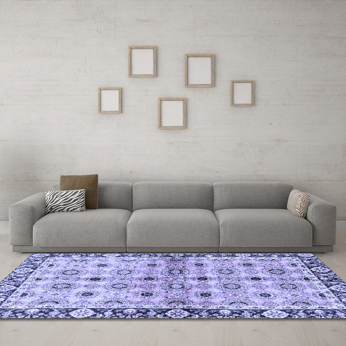 Machine Washable Abstract Blue Modern Rug in a Living Room, wshabs3203blu