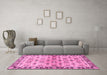 Machine Washable Abstract Pink Modern Rug in a Living Room, wshabs3203pnk