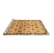 Sideview of Machine Washable Abstract Brown Modern Rug, wshabs3203brn