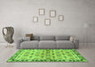 Machine Washable Abstract Green Modern Area Rugs in a Living Room,, wshabs3203grn