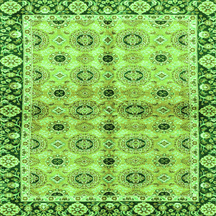 Square Machine Washable Abstract Green Modern Area Rugs, wshabs3203grn