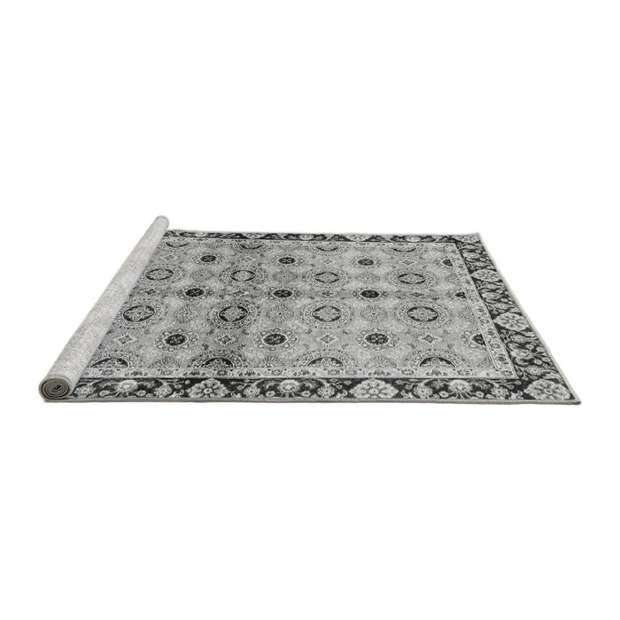 Sideview of Machine Washable Abstract Gray Modern Rug, wshabs3203gry