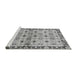 Sideview of Machine Washable Abstract Gray Modern Rug, wshabs3203gry