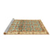 Sideview of Machine Washable Abstract Brown Gold Rug, wshabs3204