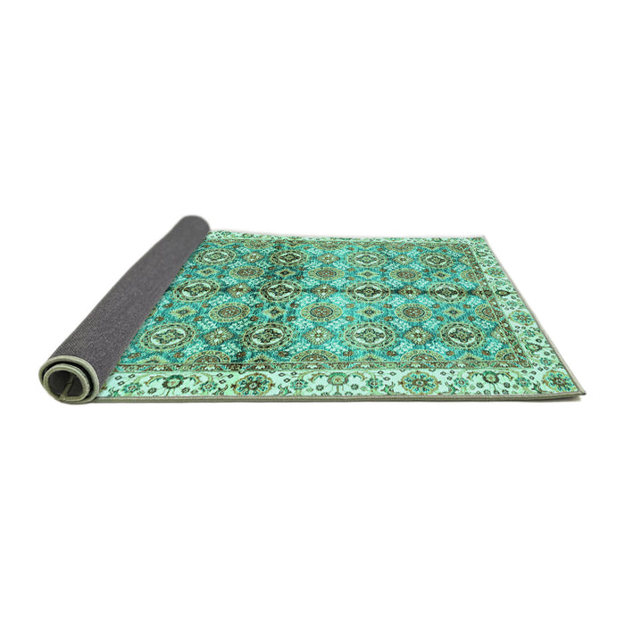 Sideview of Oriental Turquoise Traditional Rug, abs3204turq