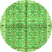 Round Oriental Green Traditional Rug, abs3204grn